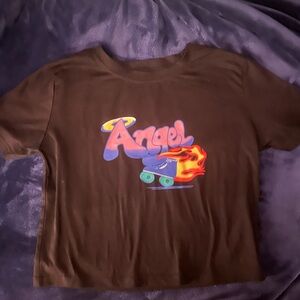 Black Angel Cropped Tee